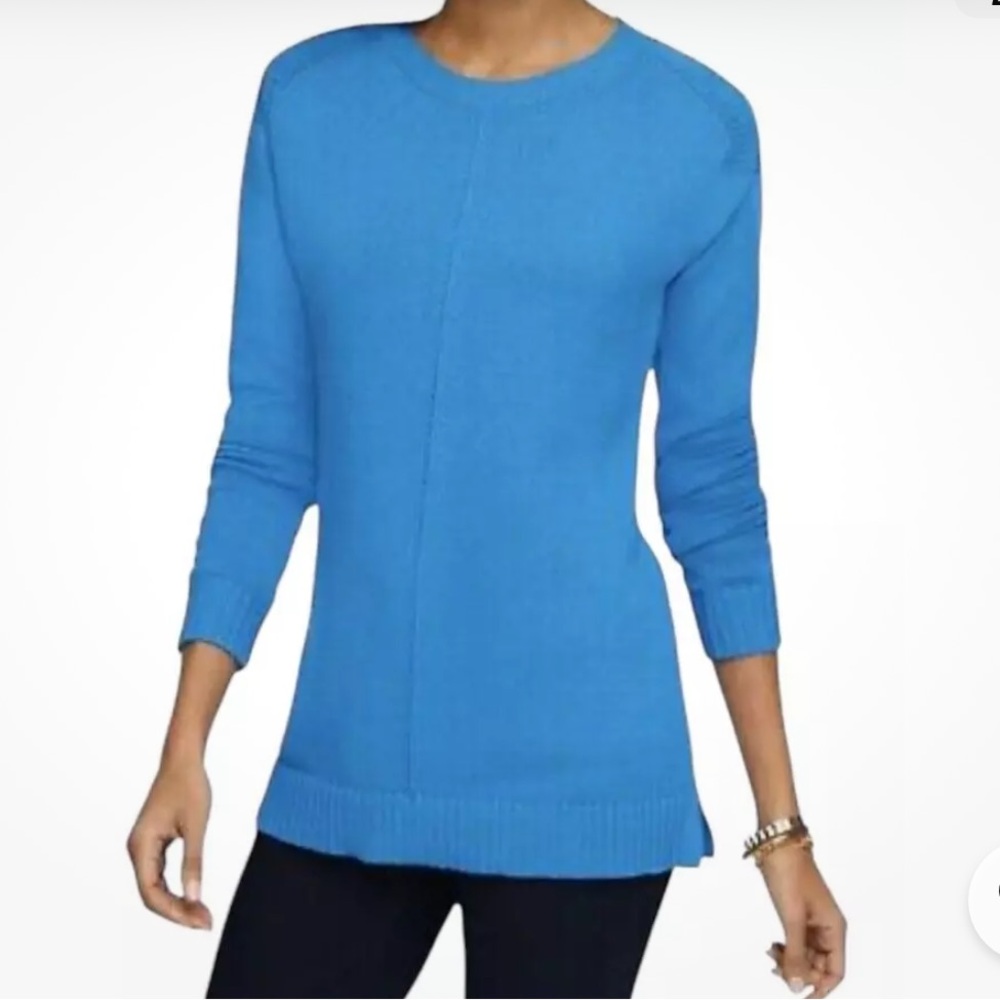 Talbots Women's Cyan Blue Drop
Shoulder‎ Tunic Sweater SIZE-large
